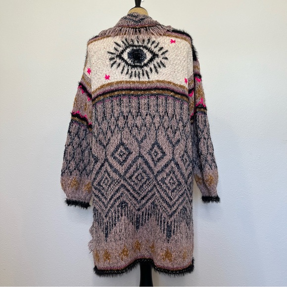 Anthropologie Pilcro "Evil Eye" Oversized Open Cardigan, size extra small - Picture 9 of 13